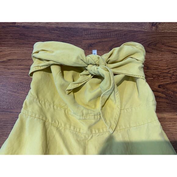 Derek Lam 10 Crosby Women’s Alene Tie Front Yellow Jumpsuit Sz 8 Designer Style - Picture 6 of 11